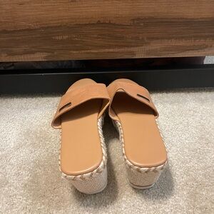 Women's Tan Slide Sandals